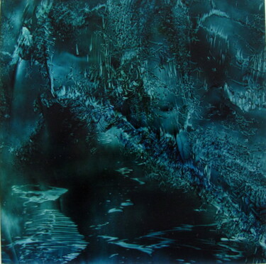 Pintura intitulada "riviere souterraine" por Véronique Lenfant, Obras de arte originais, Óleo