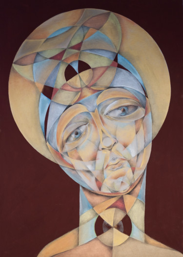 Картина под названием "Holy Face" - Eugenia Deniseva, Подлинное произведение искусства, Темпера