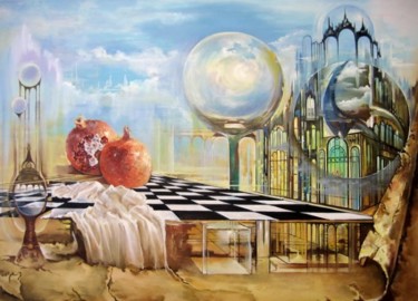 Pintura titulada "Геометрия миров" por Vlkorotchenko, Obra de arte original, Oleo