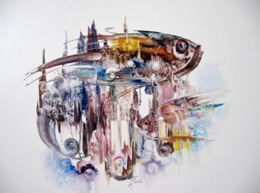 Картина под названием "6)Мир рыб 21" - Vlkorotchenko, Подлинное произведение искусства, Другой