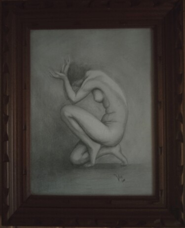 Σχέδιο με τίτλο "Desha Delteil 1" από Vicent Matoses, Αυθεντικά έργα τέχνης, Μολύβι Τοποθετήθηκε στο Ξύλινο φορείο σκελετό