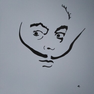 Drawing titled "Dali" by Véronique Marchese, Original Artwork, Marker