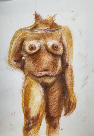 Ζωγραφική με τίτλο "Обнажения фигура" από Валентина Мороз, Αυθεντικά έργα τέχνης, Παστέλ