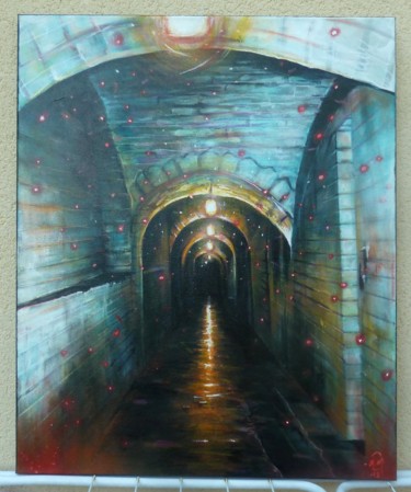 Painting titled ""Le Couloir de la M…" by Mickael Mourot, Original Artwork, Acrylic