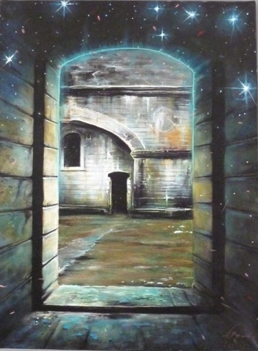 Painting titled ""Porte ouverte sur…" by Mickael Mourot, Original Artwork, Acrylic
