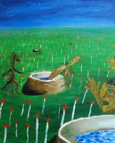 Painting titled "a cautionary tale" by Vodevsh, Original Artwork, Oil