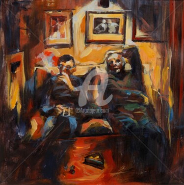 Painting titled "les amis" by Liza Vodyanova, Original Artwork, Acrylic