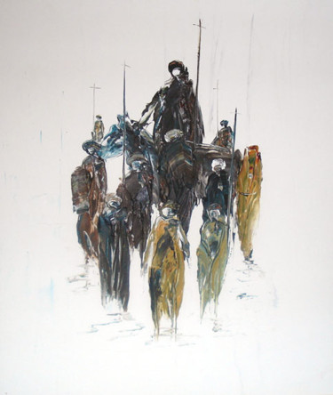 Peinture intitulée "Le petit groupe" par Christian Vogel, Œuvre d'art originale