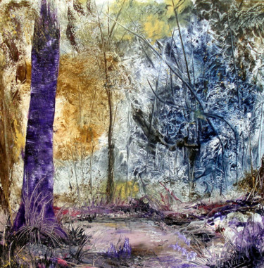 Schilderij getiteld "arbre-violet.jpg" door Christian Vogel, Origineel Kunstwerk, Anders