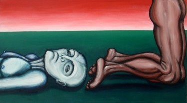 Peinture intitulée "Praying - Dying" par Frédéric Voilley, Œuvre d'art originale, Huile