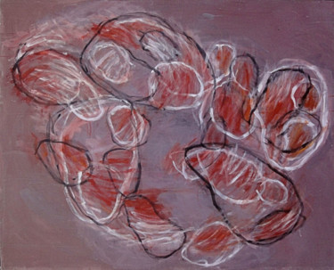 Peinture intitulée "abstraction-rouge-1…" par Frédéric Voilley, Œuvre d'art originale
