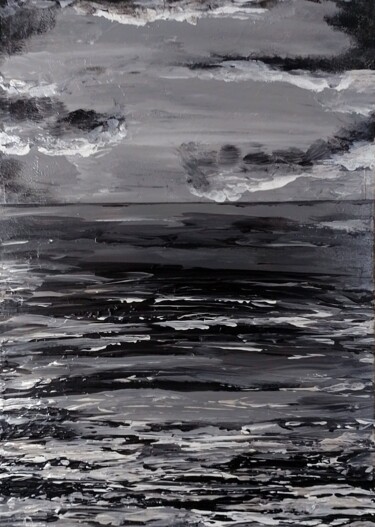 Painting titled "Black Sea" by Voin, Original Artwork, Acrylic Mounted on Wood Stretcher frame