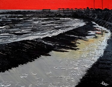 Картина под названием "Black Sea #2" - Voin, Подлинное произведение искусства, Акрил Установлен на Деревянная рама для носил…