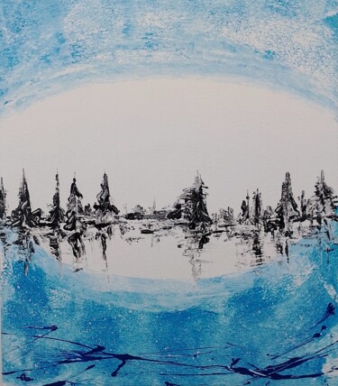 Картина под названием "Seasons. Winter" - Voin, Подлинное произведение искусства, Акрил Установлен на Деревянная рама для но…
