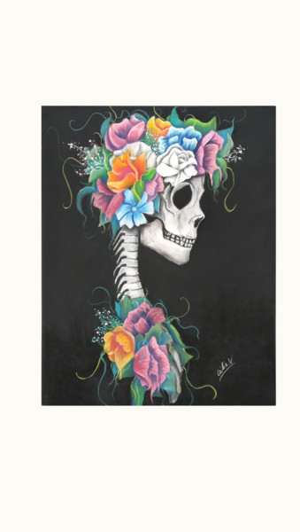 Dibujo titulada "Macabre" por Célia Voisin, Obra de arte original, Tiza