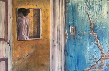 Painting titled "In the mirror" by Vojko Anzeljc, Original Artwork, Oil