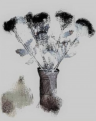 Digital Arts titled "Flowers in a vase #2" by Volha Umerankova, Original Artwork, 2D Digital Work