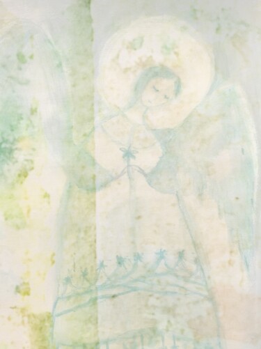 Artes digitais intitulada "Spring angel" por Volha Umerankova, Obras de arte originais, colagem digital