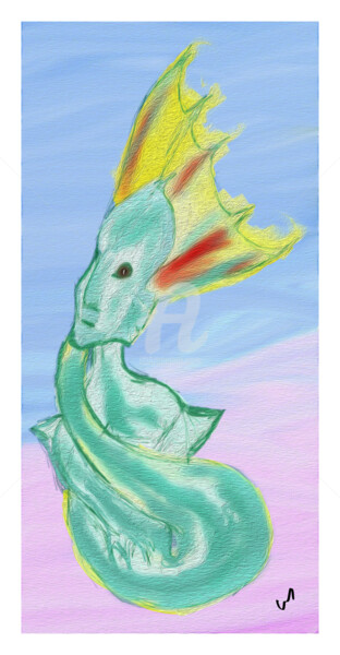 Digital Arts titled "mermaid" by Tezkanart, Original Artwork, Digital Painting