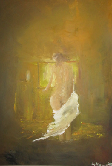 Painting titled "The Mirror" by Volker Mersch, Original Artwork, Pastel