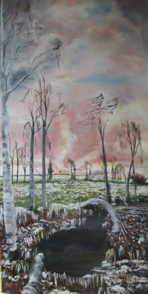 Painting titled "Winterzeit" by Volker Mersch, Original Artwork, Acrylic