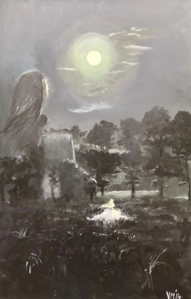 Painting titled "glory of the night" by Volker Mersch, Original Artwork, Acrylic