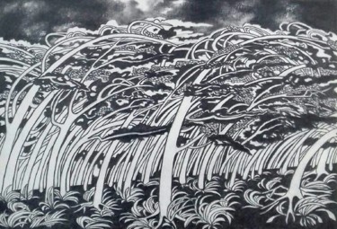 Dessin intitulée "Wind of change" par Oleksandr Volodymyrets, Œuvre d'art originale, Crayon
