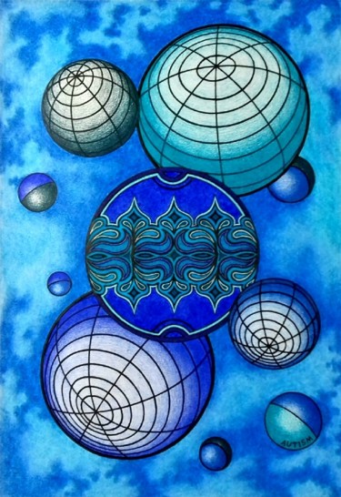 Рисунок под названием "Harmony of percepti…" - Oleksandr Volodymyrets, Подлинное произведение искусства, Цветные карандаши