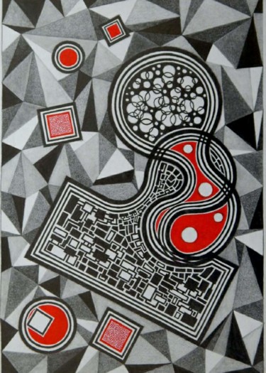 Tekening getiteld "On the verge" door Oleksandr Volodymyrets, Origineel Kunstwerk, Marker