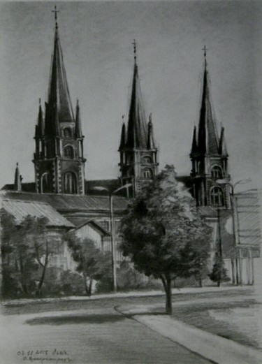 Drawing titled "The Magic of Lviv" by Oleksandr Volodymyrets, Original Artwork, Pencil
