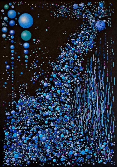 Рисунок под названием "Bubble jazz" - Oleksandr Volodymyrets, Подлинное произведение искусства, Гелевая ручка