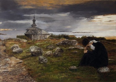Painting titled "Предчувствие" by Tettet, Original Artwork, Oil