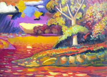 Картина под названием "на полуострове" - Владимир Черемных, Подлинное произведение искусства, Масло