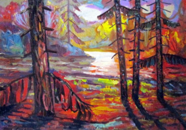 Картина под названием "на подступах к реке" - Владимир Черемных, Подлинное произведение искусства, Масло