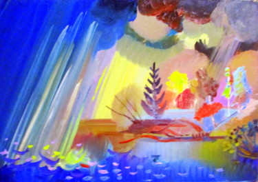 Картина под названием "начало дождя" - Владимир Черемных, Подлинное произведение искусства, Масло