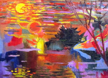 Картина под названием "прекрасный вечер-002" - Владимир Черемных, Подлинное произведение искусства, Масло