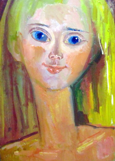 Painting titled "машенька" by Vladimir Cheremnykh, Original Artwork, Oil