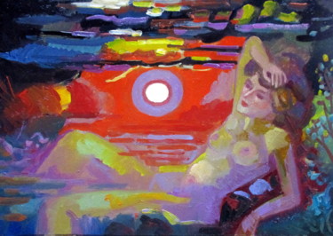 Картина под названием "рождение вечера-002" - Владимир Черемных, Подлинное произведение искусства, Масло