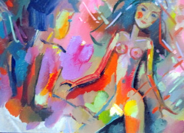 Картина под названием "рождение любви-003" - Владимир Черемных, Подлинное произведение искусства, Масло