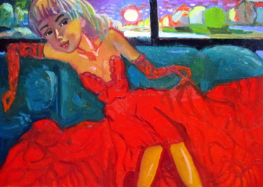 Картина под названием "милый, вечер уже на…" - Владимир Черемных, Подлинное произведение искусства, Масло