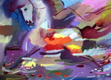 Картина под названием "бегущая....." - Владимир Черемных, Подлинное произведение искусства, Масло