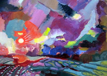 Картина под названием "вечерний звон-002" - Владимир Черемных, Подлинное произведение искусства, Масло