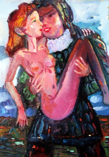 Картина под названием "рыцарь любви......" - Владимир Черемных, Подлинное произведение искусства, Масло