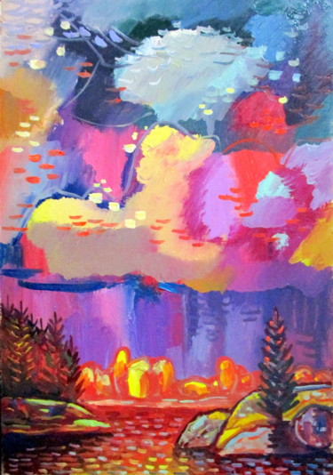 Картина под названием "небеса-002" - Владимир Черемных, Подлинное произведение искусства, Масло