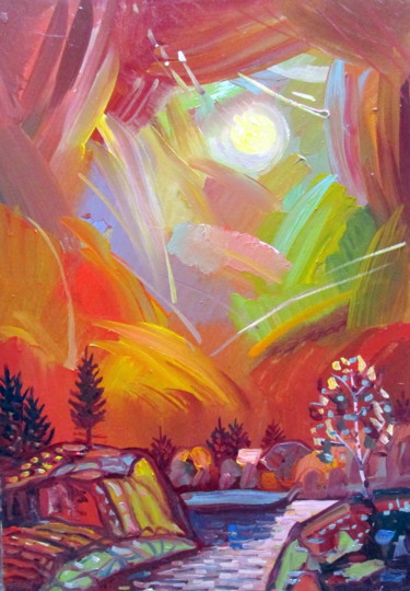 Картина под названием "небеса-004" - Владимир Черемных, Подлинное произведение искусства, Масло