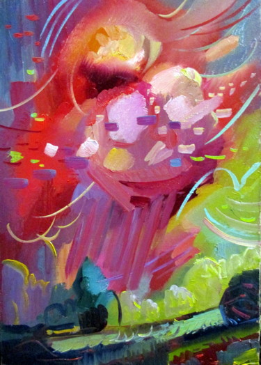 Картина под названием "небеса-0013" - Владимир Черемных, Подлинное произведение искусства, Масло