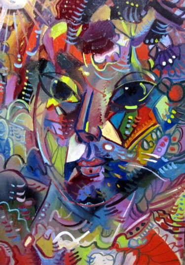 Картина под названием "портрет человека со…" - Владимир Черемных, Подлинное произведение искусства, Масло