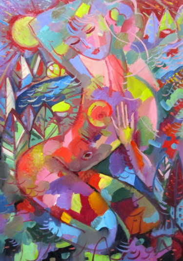 Картина под названием "единство с природой…" - Владимир Черемных, Подлинное произведение искусства, Масло