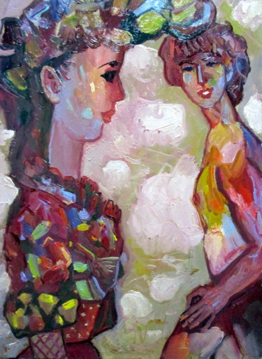 Pittura intitolato "встреча-из серии-дв…" da Vladimir Cheremnykh, Opera d'arte originale, Olio