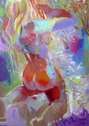 Картина под названием "у ручья..." - Владимир Черемных, Подлинное произведение искусства, Масло